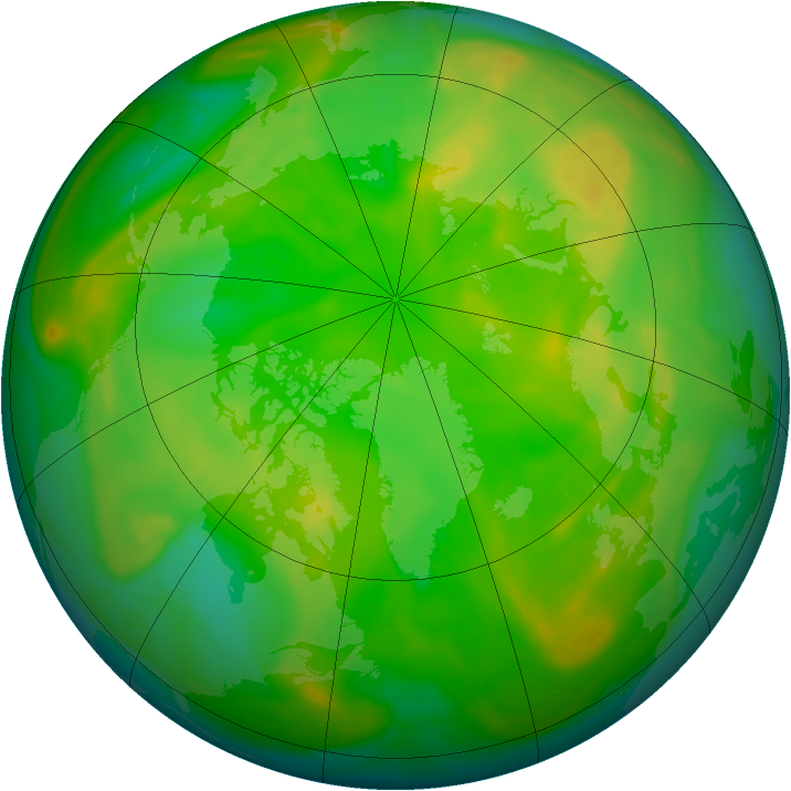 Arctic ozone map for 18 June 2007